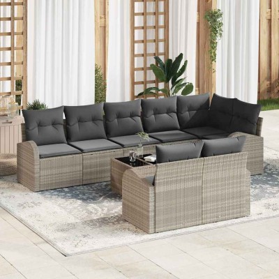 Conjunto de sofá de jardín 9 pcs 289 x 124 x 85 cm Poliratán