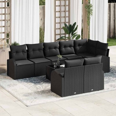 Conjunto de sofá de jardín 9 pcs 289 x 124 x 85 cm Poliratán