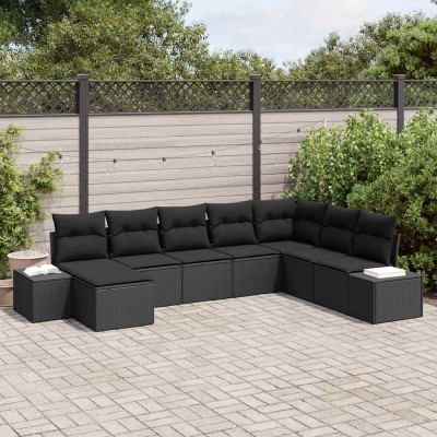 Conjunto de sofá de jardín 8 pcs 319 x 209 x 85 cm Poliratán