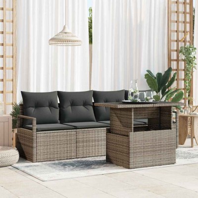 Conjunto de sofá de jardín Manual 5 pcs Gris 100 x 55 x 73 cm