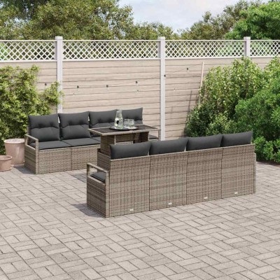 Conjunto de sofá de jardín 7 pcs Gris 100 x 55 x 73 cm