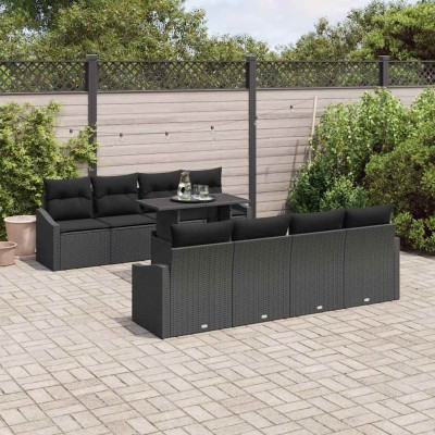 Conjunto de sofá de jardín 7 pcs Negro 100 x 55 x 73 cm