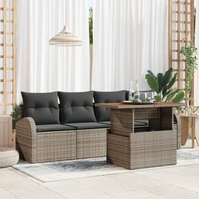 Conjunto de sofá de jardín Manual 5 pcs Gris 100 x 55 x 73 cm