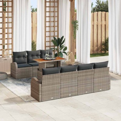 Conjunto de sofá de jardín 8 pcs Gris 100 x 55 x 73 cm