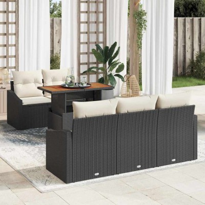 Conjunto de Comedor de Jardín Negro y crema 100 x 55 x 73 cm