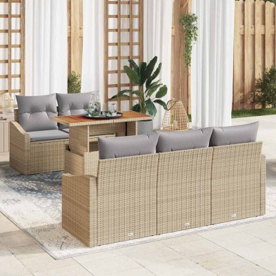 Conjunto de Comedor de Jardín Beige y gris 100 x 55 x 73 cm
