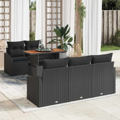 Conjunto de Comedor de Jardín Negro y Marrón 100 x 55 x 73 cm