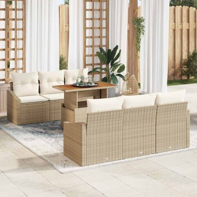 Conjunto de sofá de jardín Beige y Crema 100 x 55 x 73 cm