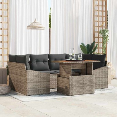 Conjunto de Comedor de Jardín Gris y marrón 100 x 55 x 73 cm