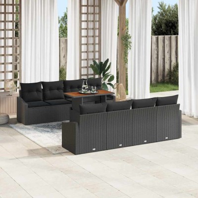 Conjunto de Comedor de Jardín Negro y Marrón 100 x 55 x 73 cm