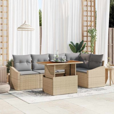 Conjunto de Comedor de Jardín Beige y gris 100 x 55 x 73 cm
