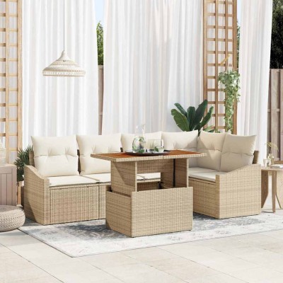Conjunto de Comedor de Jardín Beige y Crema 100 x 55 x 73 cm