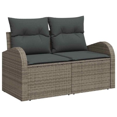 Conjunto de sofá de jardín con cojín 6 pcs Gris 55 x 55 x 37 cm