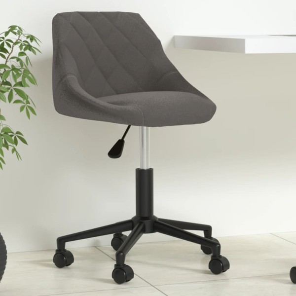 Silla de oficina giratoria de terciopelo gris oscuro