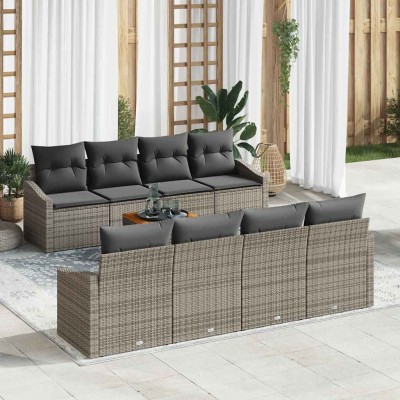 Conjunto de sofá de jardín 7 pcs Gris