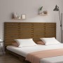 Cabecero cama pared madera maciza pino marrón miel 166x3x91,5cm