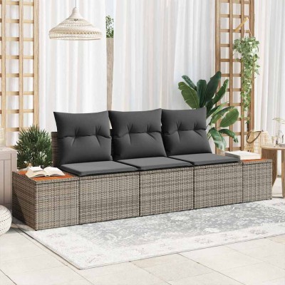 Conjunto de sofá de jardín 3 pcs Gris 239 x 62 x 85 cm