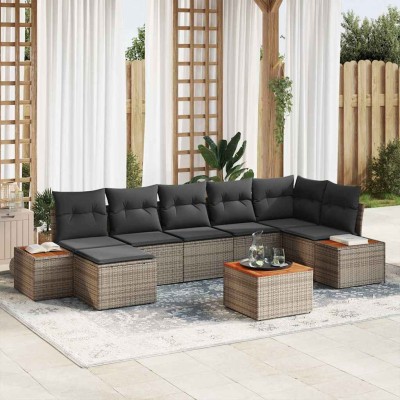 Conjunto de sofá de jardín 8 pcs Gris 319 x 154 x 85 cm