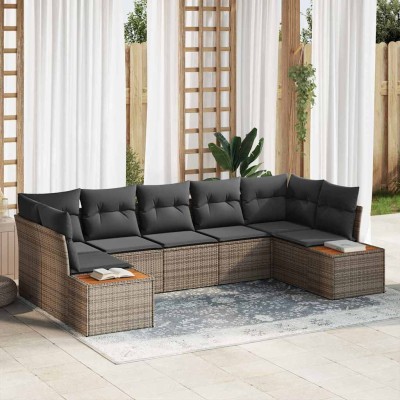 Conjunto de sofá de jardín 7 pcs Gris 289 x 154 x 85 cm