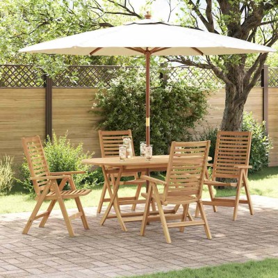 Conjunto de Comedor de Jardín 5 pcs Marrón