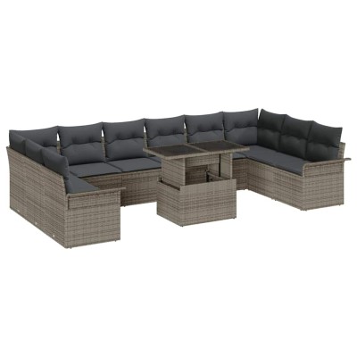 Conjunto de sofá de jardín Manual 11 pcs Gris 100 x 55 x 73 cm