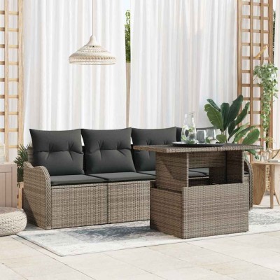 Conjunto de sofá de jardín Manual 5 pcs Gris 100 x 55 x 73 cm