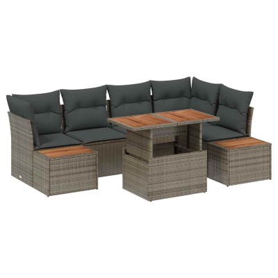 Conjunto de sofá de jardín 10 pcs Gris Poliratán