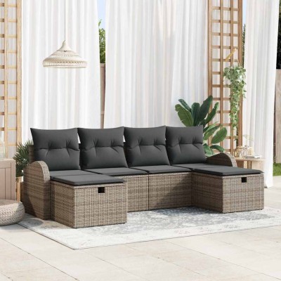 Conjunto de sofá de jardín 6 pcs Gris 234 x 117 x 85 cm