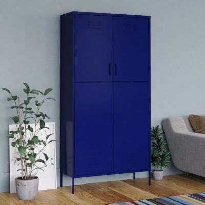 Armario de acero azul oscuro 90x50x180 cm