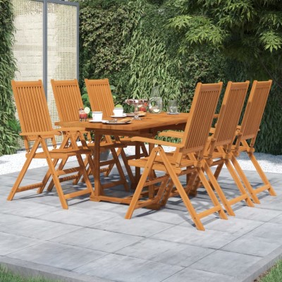 Juego de comedor de jardín 7 piezas madera maciza de acacia