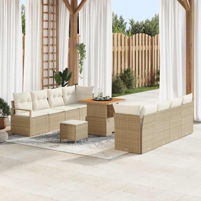 Conjunto de sofá de jardín Beige y Crema 80 x 80 x 71 cm