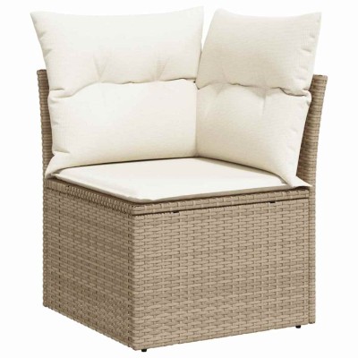Conjunto de sofá de jardín 12 pcs Beige y Crema 80 x 80 x 71 cm