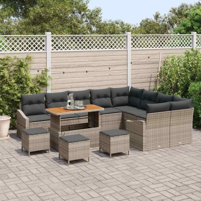 Conjunto de sofá de jardín 13 pcs Gris 110 x 55 x 71 cm