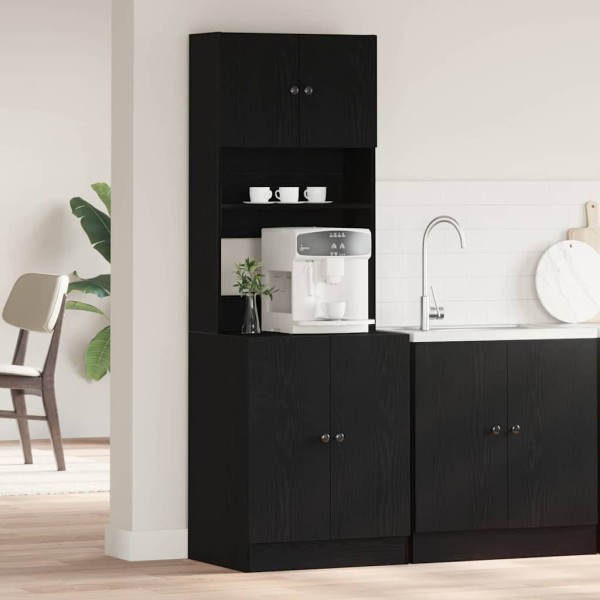 Gabinete de cocina con estante Roble negro 60 x 50 x 180 cm