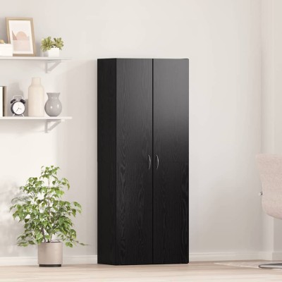 Gabinete de oficina con estante 2 pcs Roble negro 60 x 32 x 153