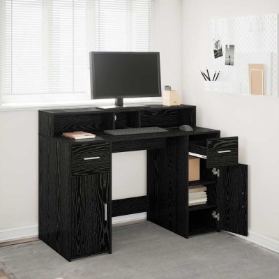Escritorio Roble negro 120 x 55 x 91 cm Madera contrachapada