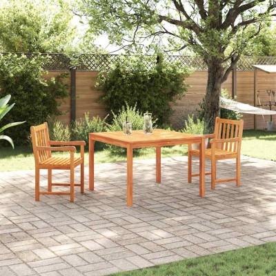 Conjunto de Comedor de Jardín Ajustable en altura 3 pcs Marrón