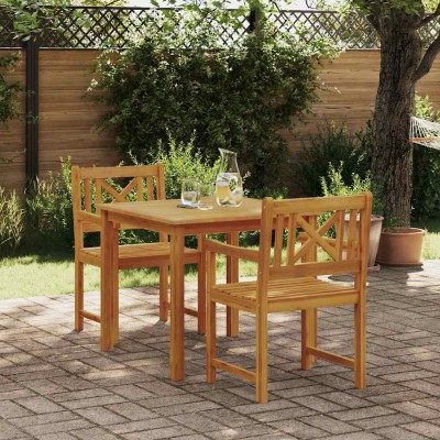 Conjunto de Comedor de Jardín 3 pcs Marrón