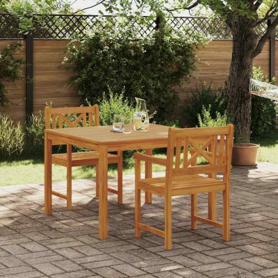 Conjunto de Comedor de Jardín 3 pcs Marrón
