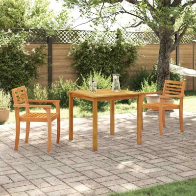 Conjunto de Comedor de Jardín 3 pcs Marrón