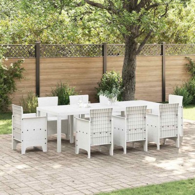 Mesa de Jardín Blanco 250 x 100 x 73 cm ratán sintético