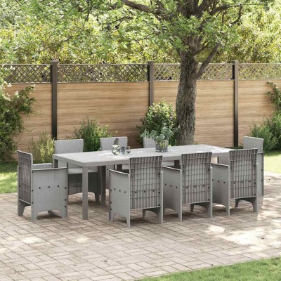 Mesa de Jardín Gris claro 250 x 100 x 73 cm ratán sintético