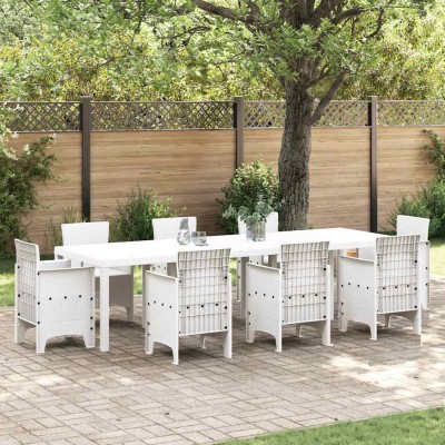 Mesa de Jardín Blanco 300 x 100 x 73 cm ratán sintético