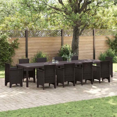 Mesa de Jardín Marrón 350 x 100 x 73 cm ratán sintético