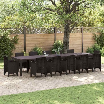 Mesa de Jardín Marrón 400 x 100 x 73 cm ratán sintético