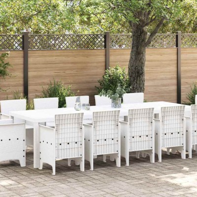 Conjunto de Comedor de Jardín 13 pcs Blanco Poliratán