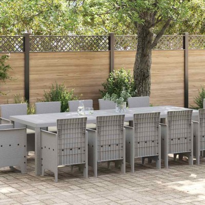 Conjunto de Comedor de Jardín con cojín Gris claro