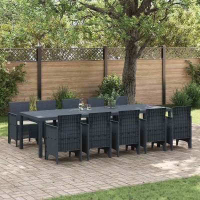 Conjunto de Comedor de Jardín 11 pcs Antracita y crema