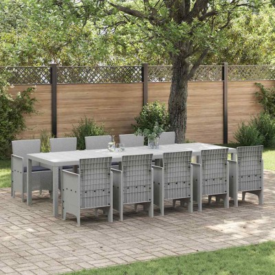 Conjunto de Comedor de Jardín 11 pcs Gris claro y Antracita