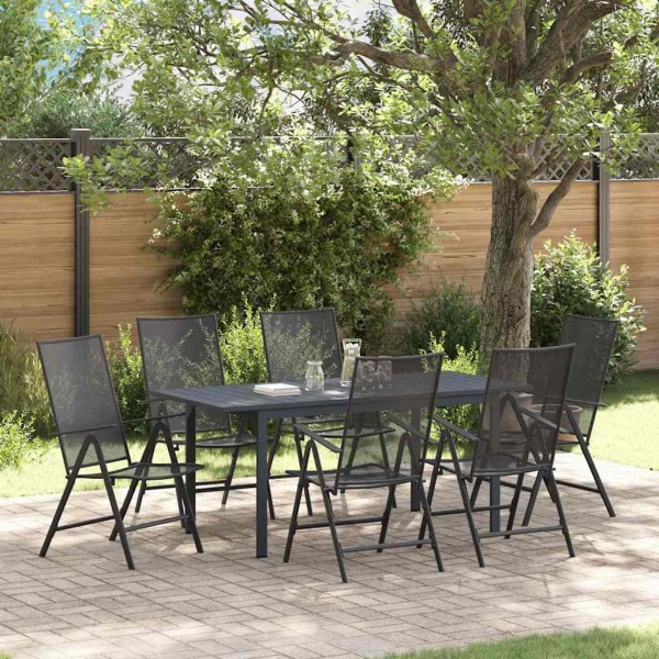 Conjunto de Comedor de Jardín 7 pcs Antracita Acero
